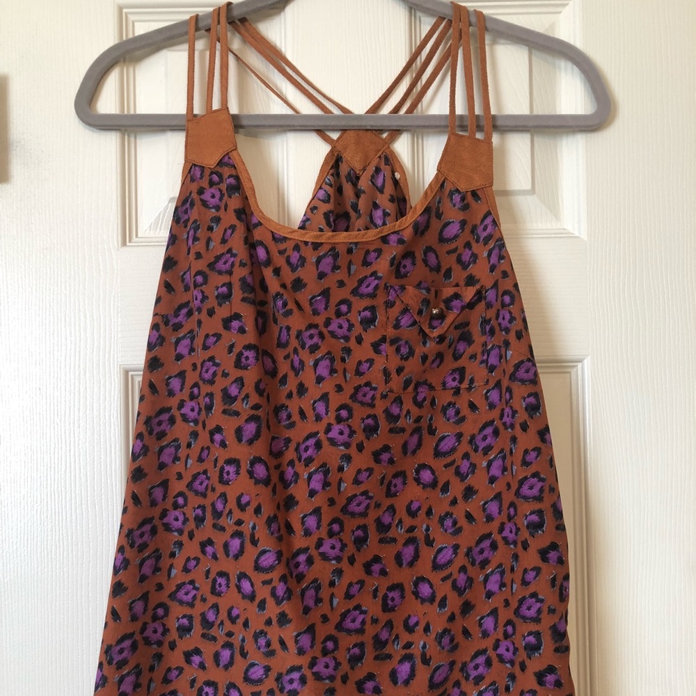 Strappy cheetah print tank top